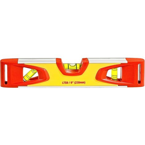 Starrett KLTS9-N Niveau a bulle magnetique professionnel avec 3 fioles 45/90/180 Aluminium resistant aux chocs 225 mm