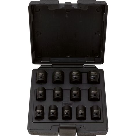 KS Tools - Coffret de 13 douilles à chocs 12 pans 1/2'', 10 à 24 mm - 515.0900