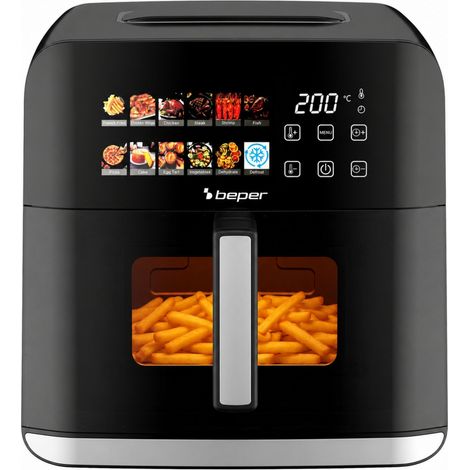 BEPER P101FRI091 Friggitrice ad Aria 9 Litri 1800W con Finestra e Luce Interna, Display Touch a Colori, 12 Programmi Automatici, Air Fryer XXL con Timer 60 Min (1/5)