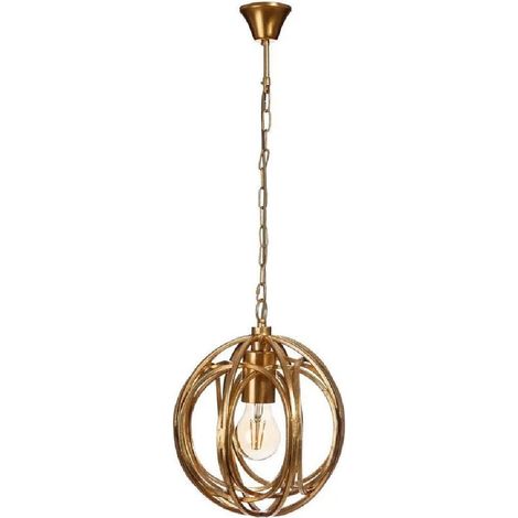 Suspension globe moderne en métal doré 23 cm (1/4)