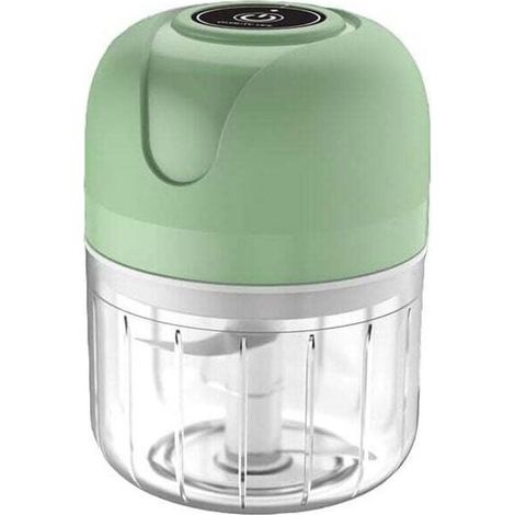 Hachoir Electrique Rechargeable USB, XU,Mini Coupe Legumes 250 ml Mini Robot de Cuisine Hachoir de Cuisine Robot Mixeur,Idéal pour Oignons,Poivre,Légumes et Viande,3 Lames en Acier Inoxydable - (1/4)