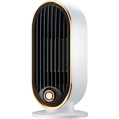 Radiateur électrique céramique PTC 800W silencieux, chauffage d'appoint portable thermostat réglable, air froid/chaud (1/5)