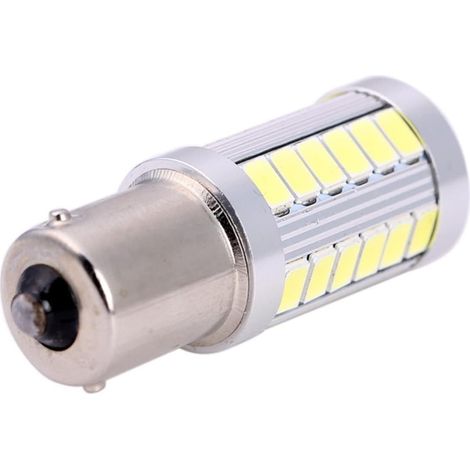 Lot De 2 Ampoules Led Voiture Ba15s 1156 33 Smd 5730 Blanc Froid, Aluminium 5x2x2 Cm, Clignotants Et Feux De Recul, Faible Consommation, Usage Automobile