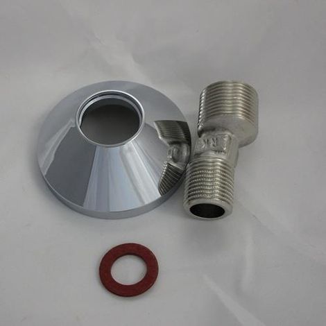 -Ersatzteil S-Anschluss mit Rosette chrom
