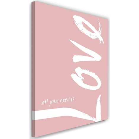 Tableau sur toile Inscription Amour rose 40x60 (1/5)