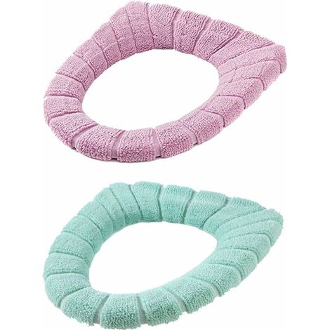 2PCS Siège de Toilette, épaissir Housse pour abattant de WC Coussins, Tapis de Coussin de Toilette Rétractable Lavable, Chaud, Confortable et Doux (1/5)