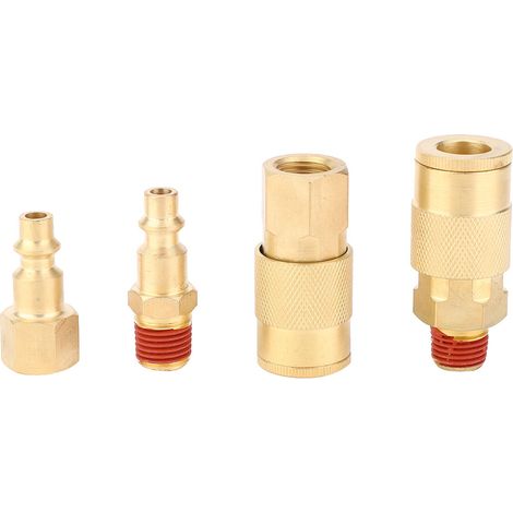 12 Stück 1/4 Zoll NPT-Luftschlauchverbinder Schnellkupplung Stecker/Buchse Pneumatikanschluss (1/5)
