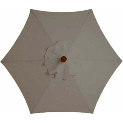 Toile de rechange pour parasol - 6 baleines - 3M - Imperméable - Résistante aux UV - Tissu de rechange (3 mètres/9,8 pieds, kaki) (1/4)