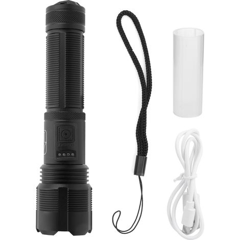 Lampe Torche Puissante XHP50 avec Zoom, Affichage et Recharge USB, Équipement Haute Luminosité (1/2)