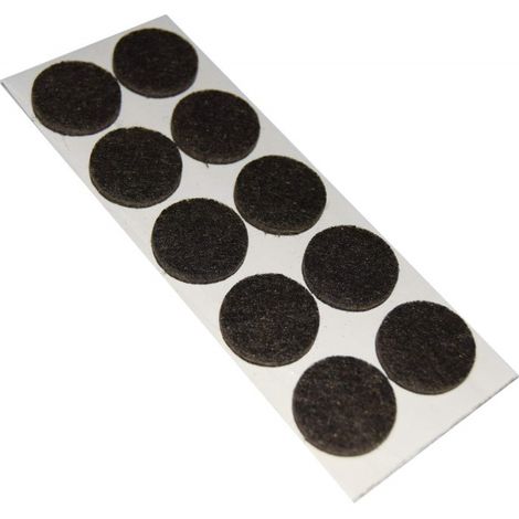 FELTRINI ADESIVI TONDI Ø  20 MM. - MARRONE - 10 PZ. (1/2)