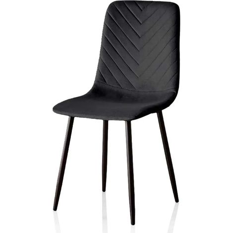 Set 4 sedie imbottite nero cm 44x41x88h
