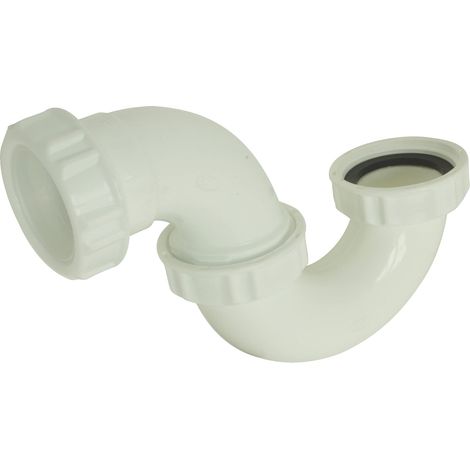 SOMATHERM FOR YOU - BB414 - sifone lavandino o forma bidet S - Evacuazione Ø32 - plastica bianca - prigioniero dado arrivo 33/42-33/42 dado uscita con sigillo US a tubo 32 (1/3)