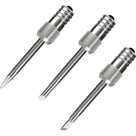 Juego de 3 puntas de repuesto para soldador, punta de soldador E10, punta de soldador vertical con batería de litio USB. (1/5)