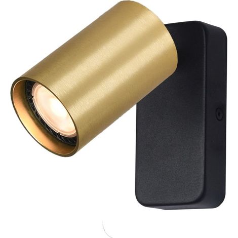 Applique murale NESTO 1 GU10 Noir Aluminium ITALUX WL-23436-1-BK-GD