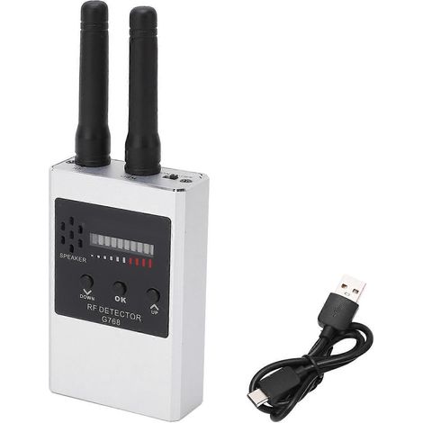 Drahtloser HF-Signaldetektor mit hoher Empfindlichkeit, Kamera, GPS-Tracking-Gerät, 10-stufige LED, 300–2700 MHz, Sil