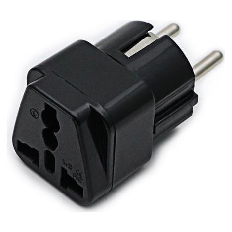 Premium EU Universaladapter, Internationaler Konverter auf EU, 250V Schwarzer Reiseadapter (1/5)