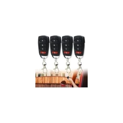 Lot de 4 télécommandes universelles de garage 433 MHz, duplicateur robuste avec 4 boutons, compatibles avec diverses marques de télécommandes de remplacement à code fixe pour porte de garage et voitur (1/5)