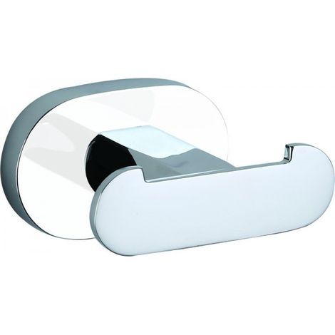 Patère double YUKON en laiton blanc chromé 6 cm (1/2)