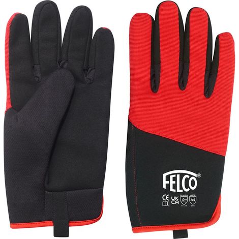 FELCO® 704 Schnittfeste Handschuhe Größe XXL Rot & Schwarz aus Mischgewebe