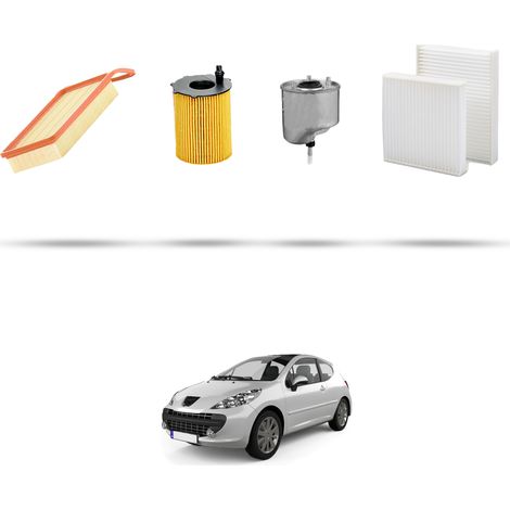 Kit tagliando 4 filtri compatibile con Peugeot 207 1.4 HDi 50kw dal 2006 (1/5)