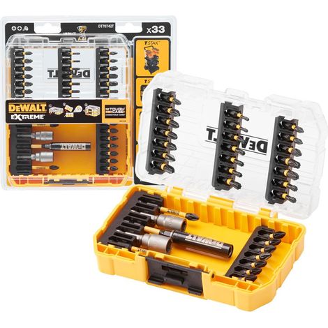 Dewalt – Ensemble de forets 33 pièces FLEXTORQ – Porte-outil magnétique 1/4" – Forets pour visseuses à percussion – Malette ToughCase+ (1/3)