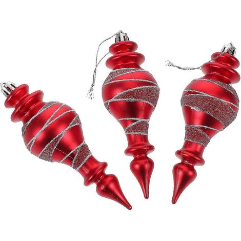 Boules de Noël rouges en plastique, 6 pièces, incassables, pour décorer votre sapin. (1/4)