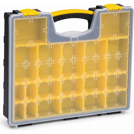 Boîte à Outils Portable Rangement Pièces Vis Jaune 16,5 pouces (1/5)