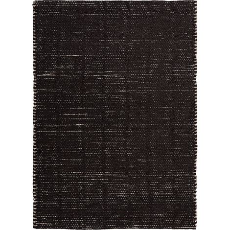 ROSTYLE - Tapis artisanal en jute et coton chenille noir 120x170 (1/5)