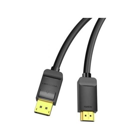 Cable Conversor Vention HADBH/ Displayport Macho - HDMI Macho/ 2m/ Negro (1/2)