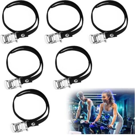 PA 6er-Pack Fahrradpedalgurte mit Metallschnalle für die meisten Fahrräder, Heimtrainer, MTB, BMX, Spinning-Bike zu Hause oder im Fitnessstudio (Länge 50 cm) (1/5)