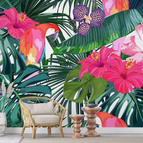 Papier peint panoramique - Motif Tropical - 390 cm x 260 cm (1/4)
