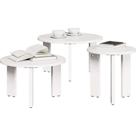 Maison Exclusive - Mesa de Café 3 pcs Madera maciza de pino