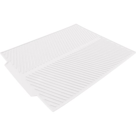 Tapis de séchage vaisselle en silicone 485x405mm résistant à la chaleur antidérapant pour plan de travail cuisine égouttoir maison blanc (1/5)