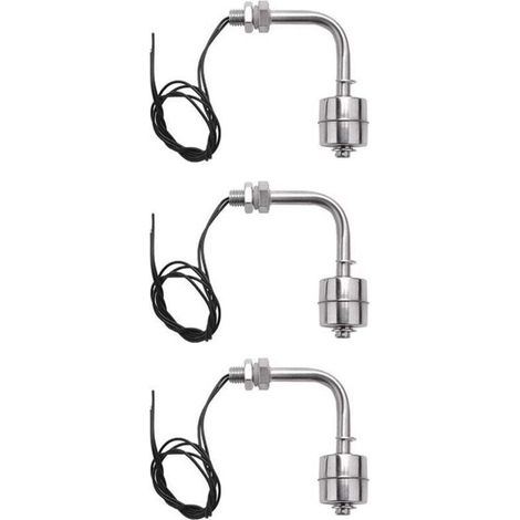 Crezuo 3X Edelstahl-Winkelschwimmerschalter für Aquarienwasserstand - Crezuo