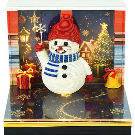Kalender 2027 mit 3D-Haftnotizen, beleuchteter Tischkalender mit LED-Licht, weihnachtliches Design, künstlerischer Kalender, 3D-Papierskulptur, Geschenk für Kollegen/Freunde, Bürodekoration (C) (1/5)