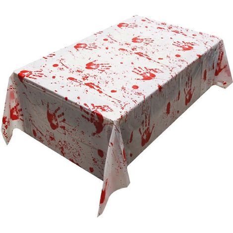 Wasserdichte Halloween-Tischdecke, blutige Tischdecke für Halloween-Partys – 180 x 108 cm – Rot (1/3)