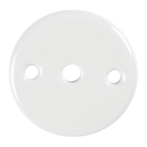 Rosace en porcelaine pour porte – Trou rond 6 mm – Ø 50 mm – A visser – Pour béquille en porcelaine de Limoges – Kaoline