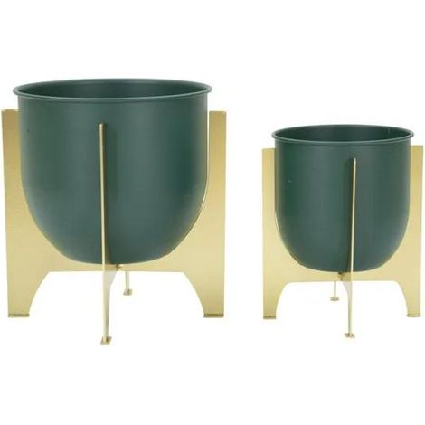 Cache töpfe mauro ferretti metall grün gold 24 5 cm 19 cm
