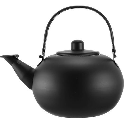 Wasserkocher aus Edelstahl, praktisch für Tee und zum Wasserkochen zu Hause. – 20,5 x 18 x 15 cm – Schwarz (1/4)