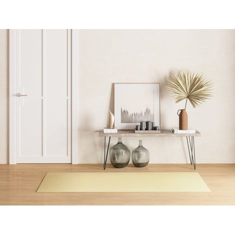Tapis d'intérieur/extérieur Alef  - 200x80cm, Rectangular - 100% Recyclé - Tissé main - Jaune