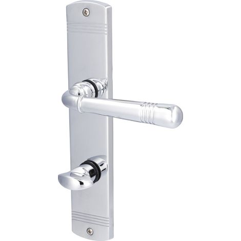 Alpertec WC-Langschildgarnitur Sale Messing silber abgerundet Beschläge