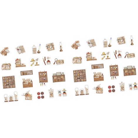 40 autocollants décoratifs en PET, motif dessin animé vintage, faciles à appliquer, pour carnets, journaux, livres et lettres. (1/5)