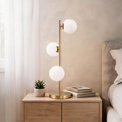Lampe de table 3 globes avec pied en acier et douilles G9 24 x (1/5)