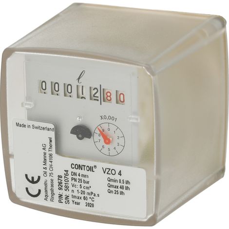 Compteur fioul  VZO4 Qmin. 0,5 plage de mesure 0,5-40 l/h