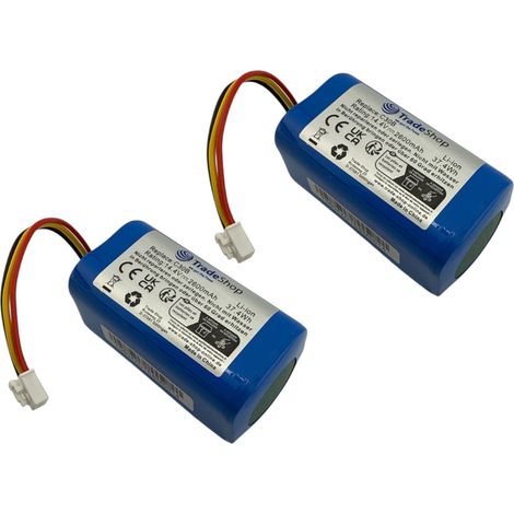 2x Trade-Shop Li-Ion Akku 14,4V 2600mAh für Kitfort KT-545, Liectroux C30B, C30B 2D, C30B 2D Wifi, E30, Panda X7, Proscenic NEO 820P, NEO 830P