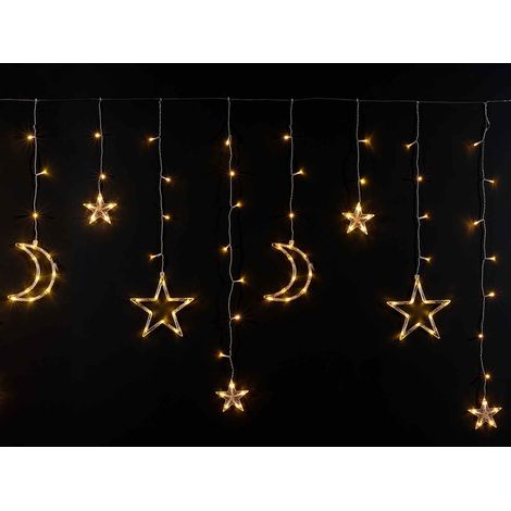 Cascata di Luci di Natale con Stelle e Luna Uso Interno ed Esterno (1/4)