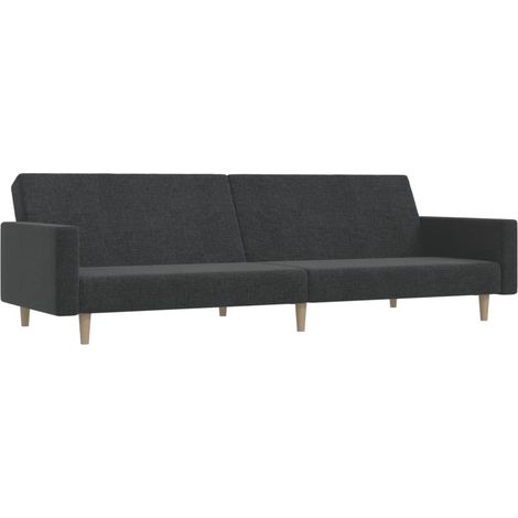 Canapé  Sofa-lit à 2 places gris foncé tissu (1/5)