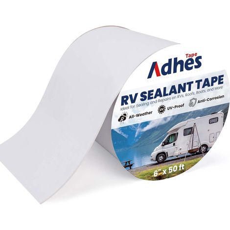 Adhes Ruban éTanche Blanc En Butyle Pour RV 150 MM X 15 M Ruban Pour Caravane, Bande Etancheite Autocollante Bitumeuse, Camping-Car, Toiture (1/5)