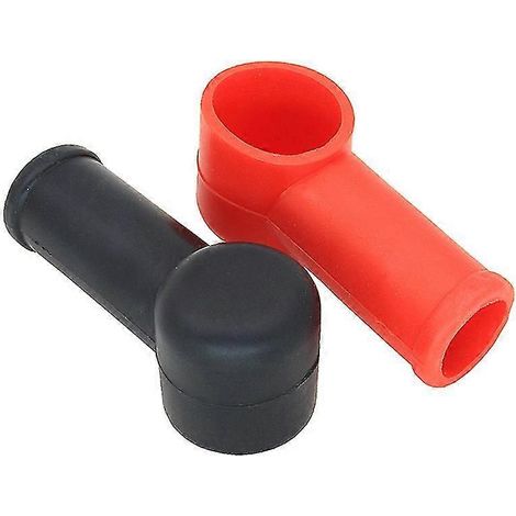 Lot de 2 caches-bornes en caoutchouc pour batteries de voitures et motos (bornes positive et négative)