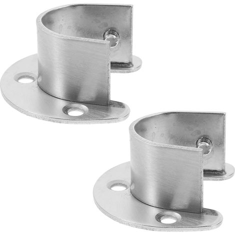 2 supports de barre de douche en acier inoxydable avec design en forme de U pour un support stable et une installation facile (1/5)